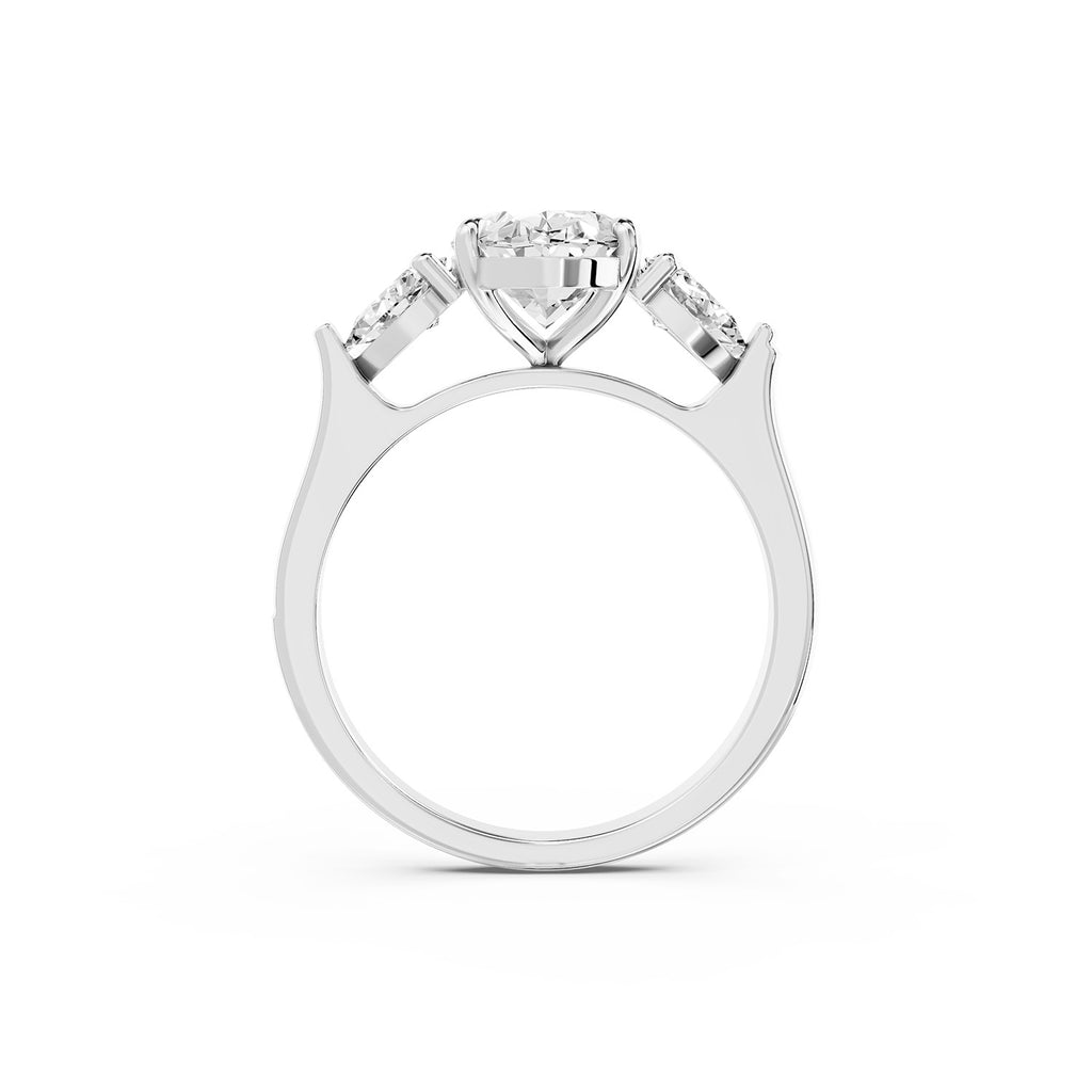 Oval Cut Lab-Grown Diamond Three-Stone Ring