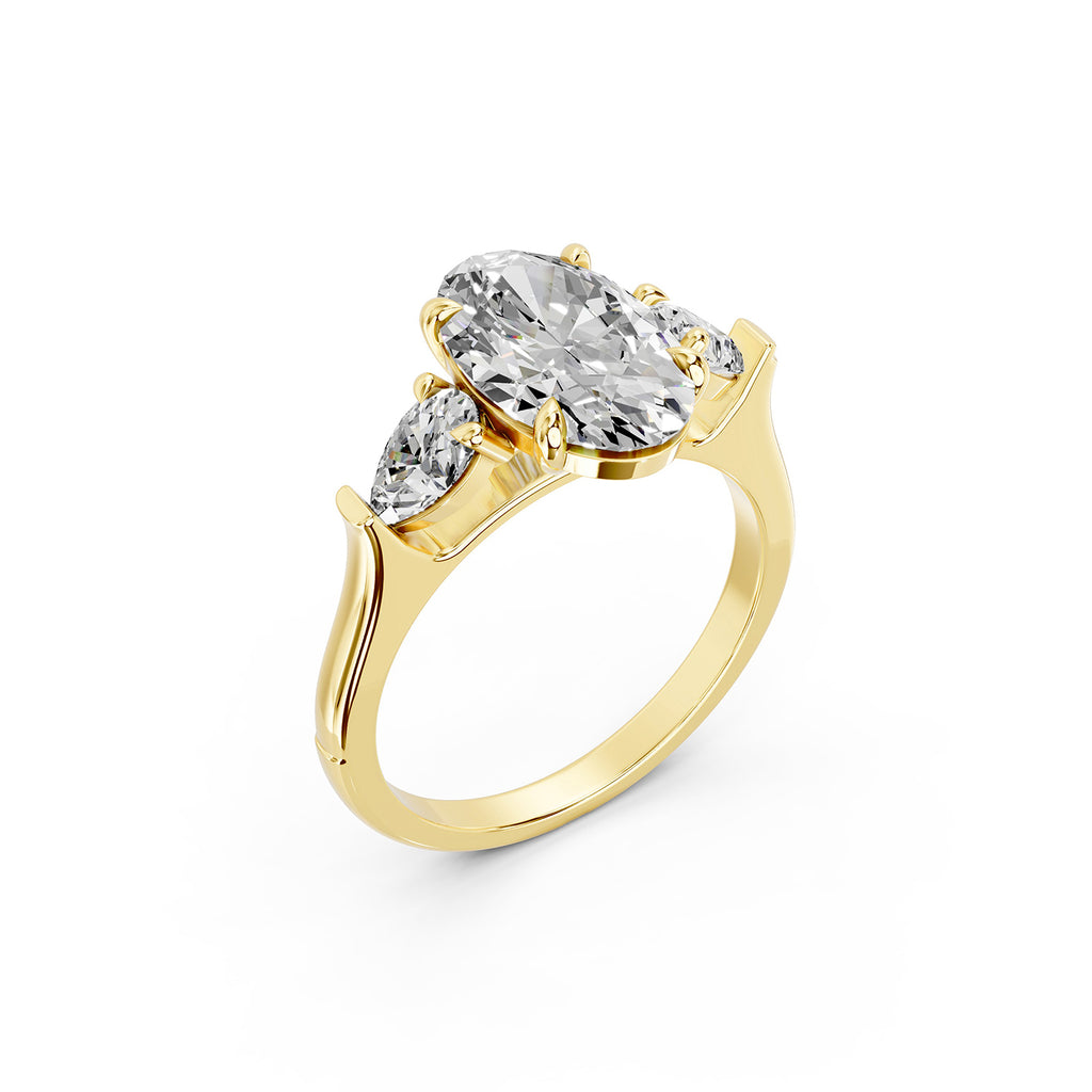 Oval Cut Lab-Grown Diamond Three-Stone Ring