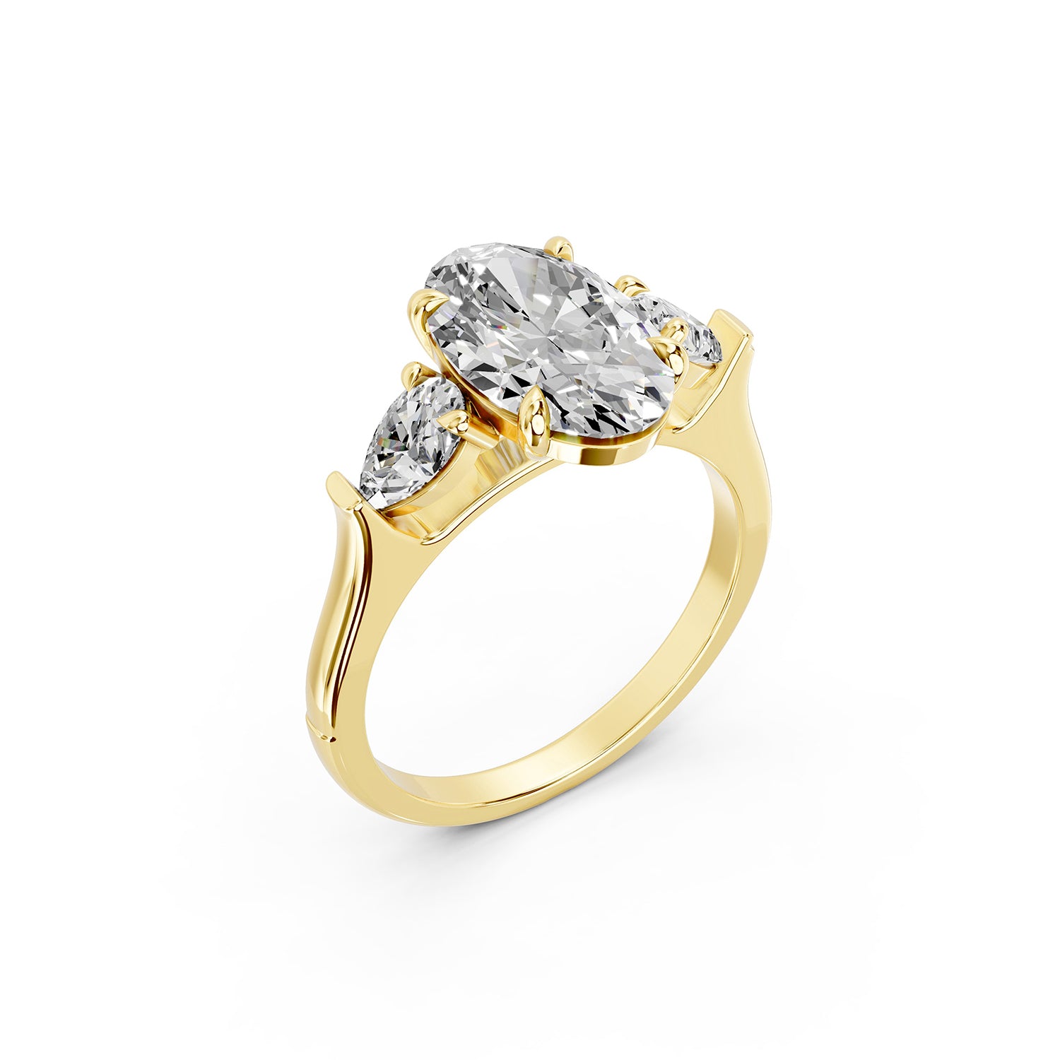 Oval Cut Lab-Grown Diamond Three-Stone Ring