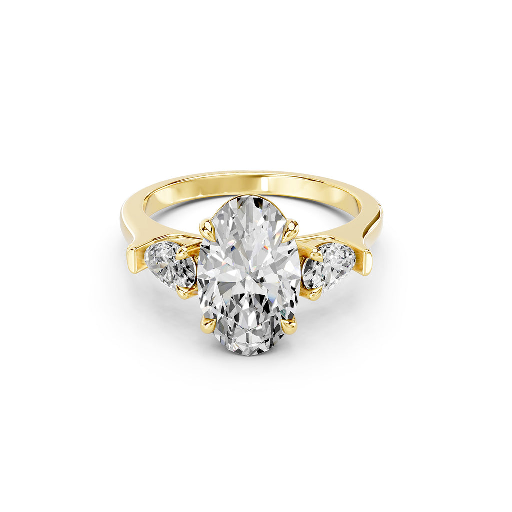 Oval Cut Lab-Grown Diamond Three-Stone Ring