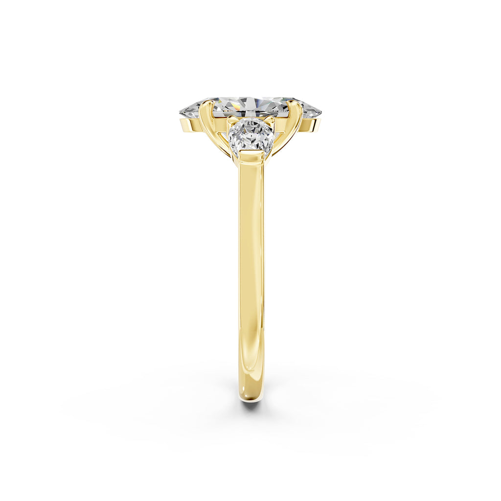 Oval Cut Lab-Grown Diamond Three-Stone Ring