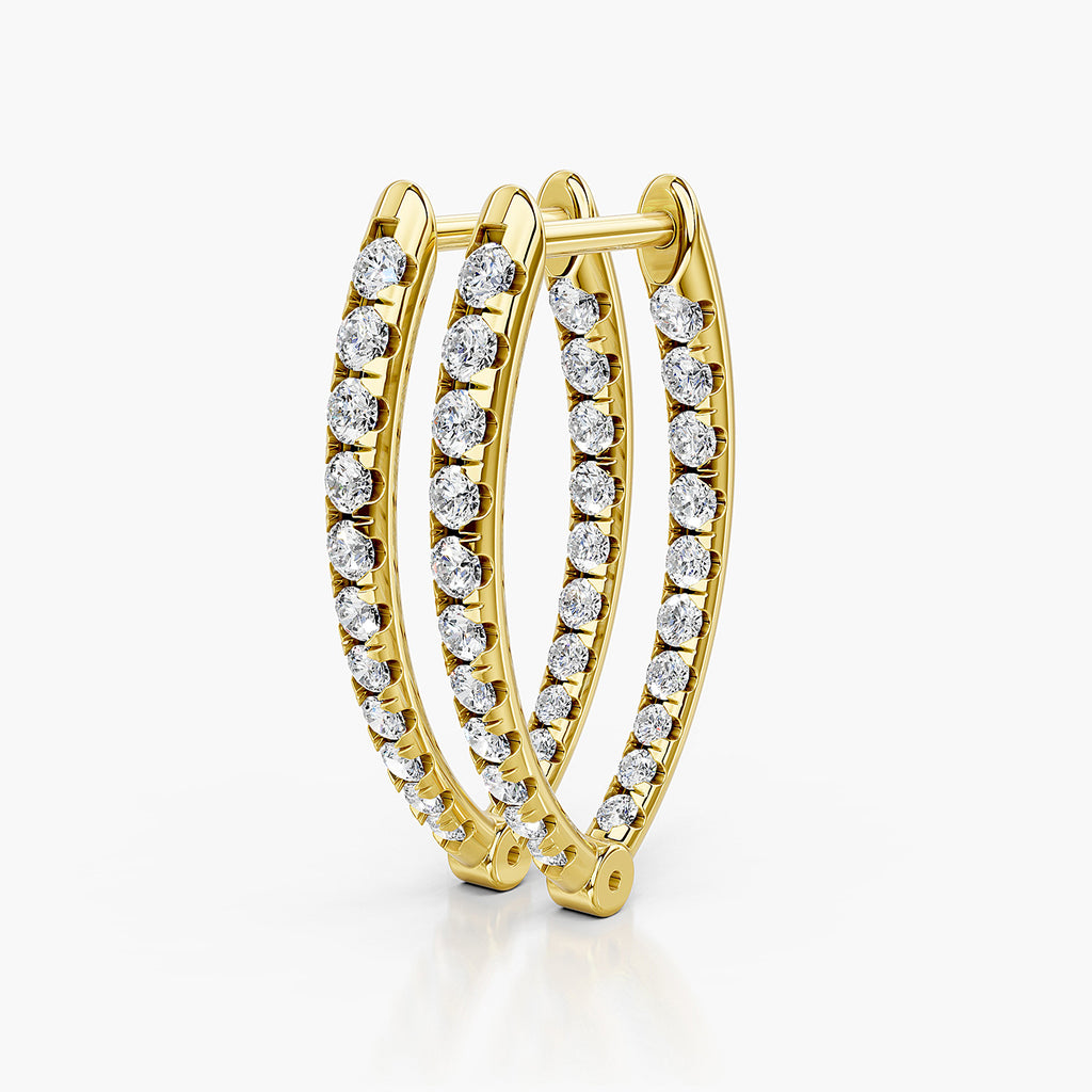 Round Lab-Grown Diamond Inside-Out Hoop Earrings