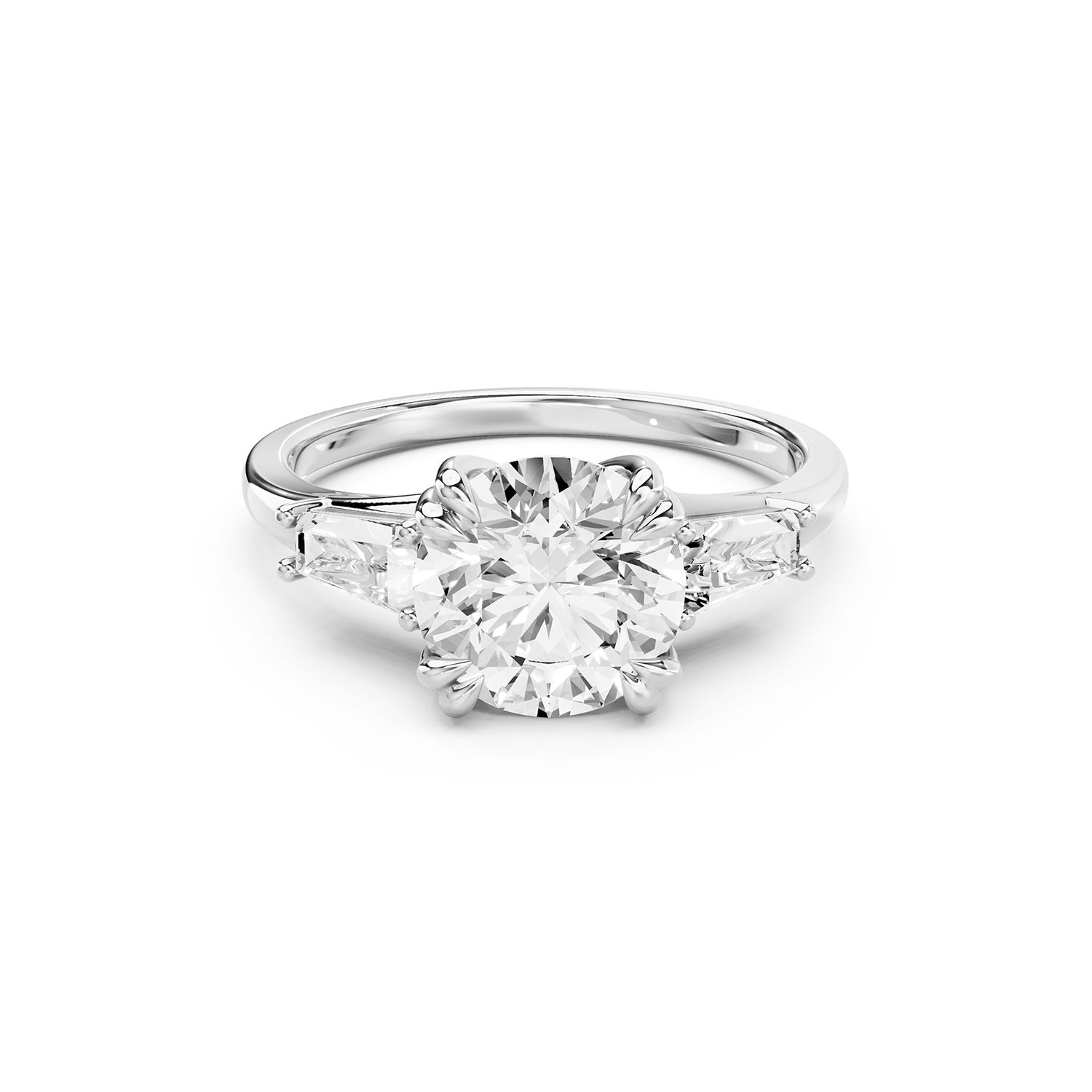 Round Cut Lab-Grown Diamond Three-Stone Ring