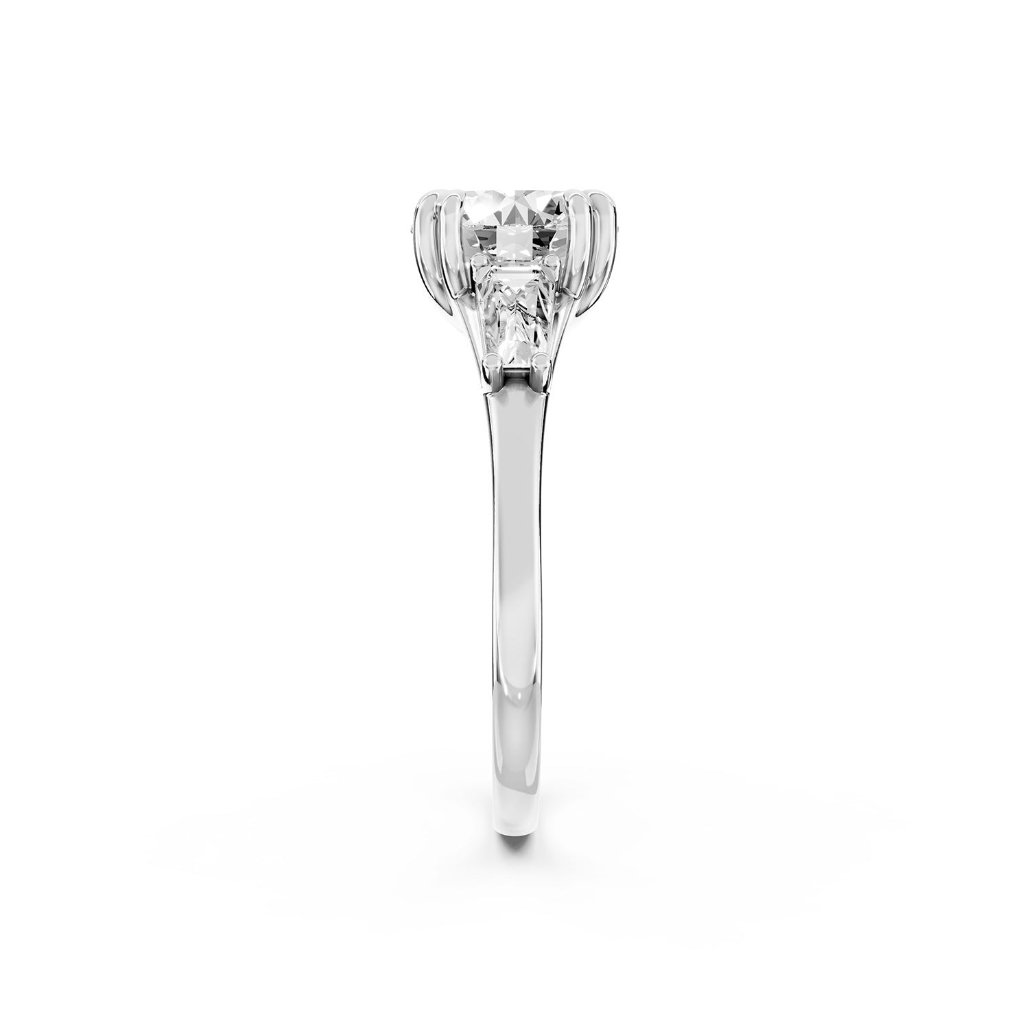 Round Cut Lab-Grown Diamond Three-Stone Ring