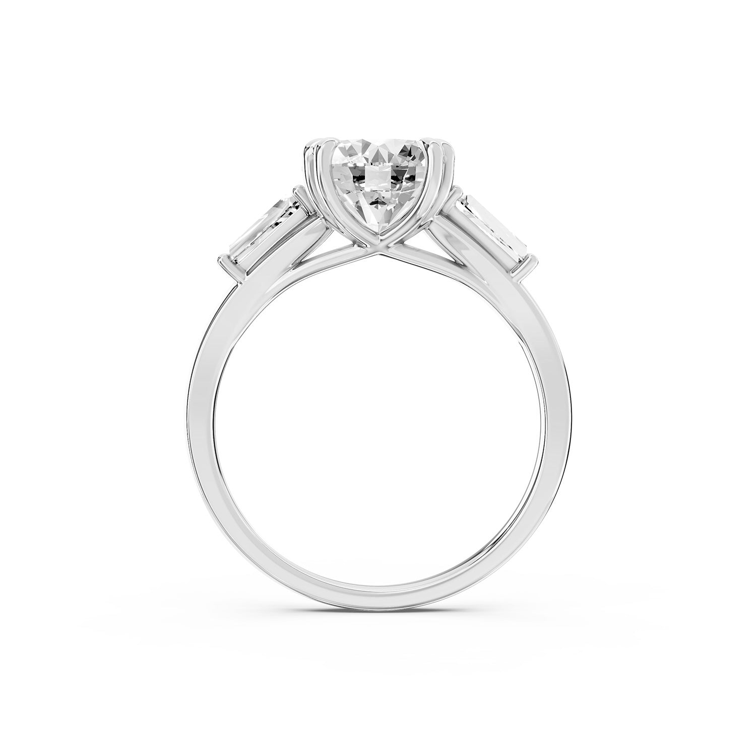 Round Cut Lab-Grown Diamond Three-Stone Ring