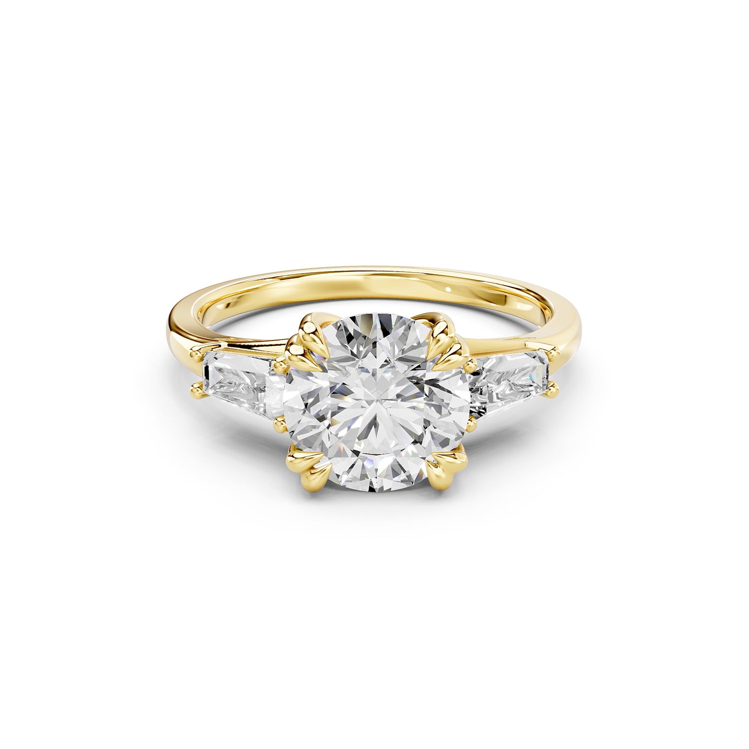 Round Cut Lab-Grown Diamond Three-Stone Ring