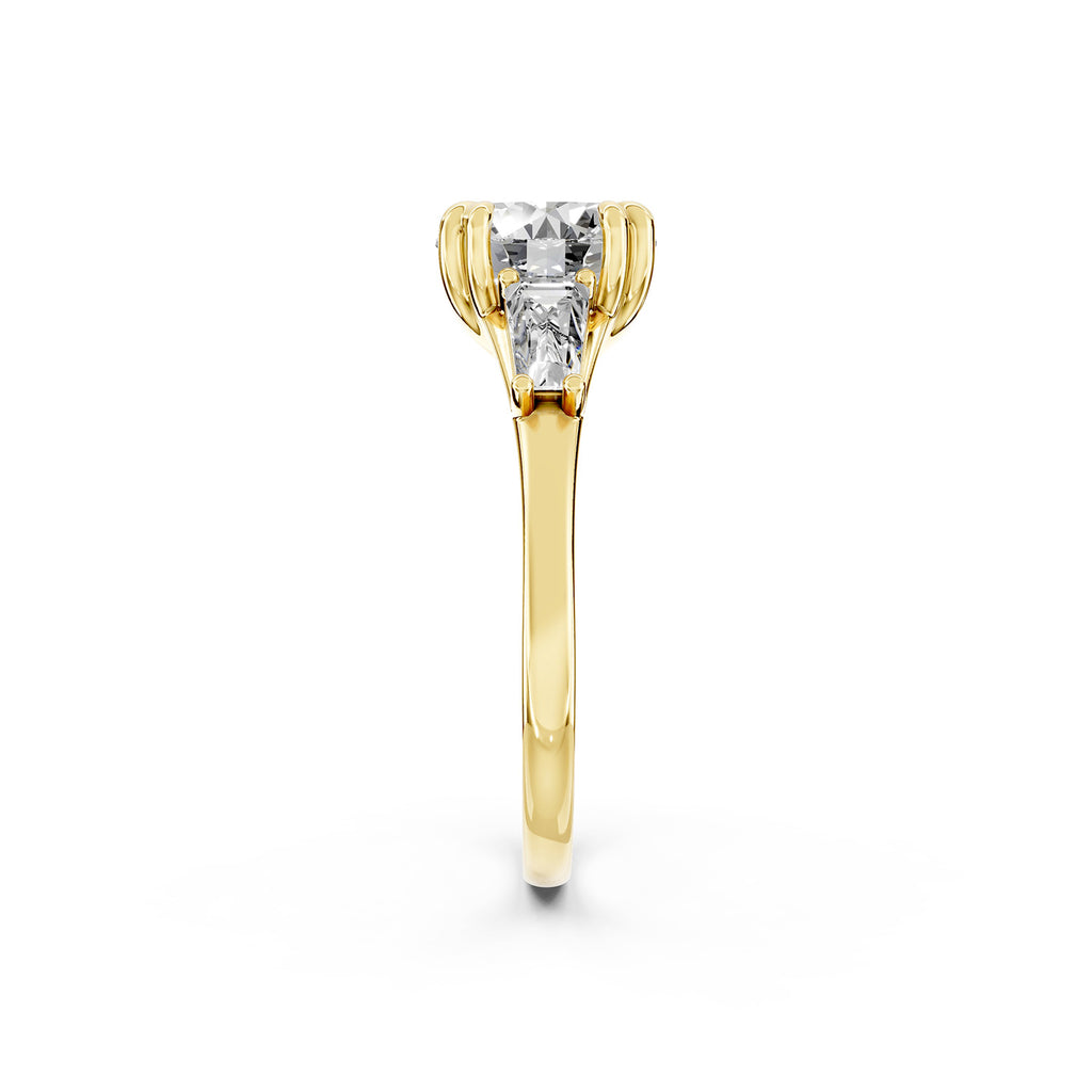 Round Cut Lab-Grown Diamond Three-Stone Ring