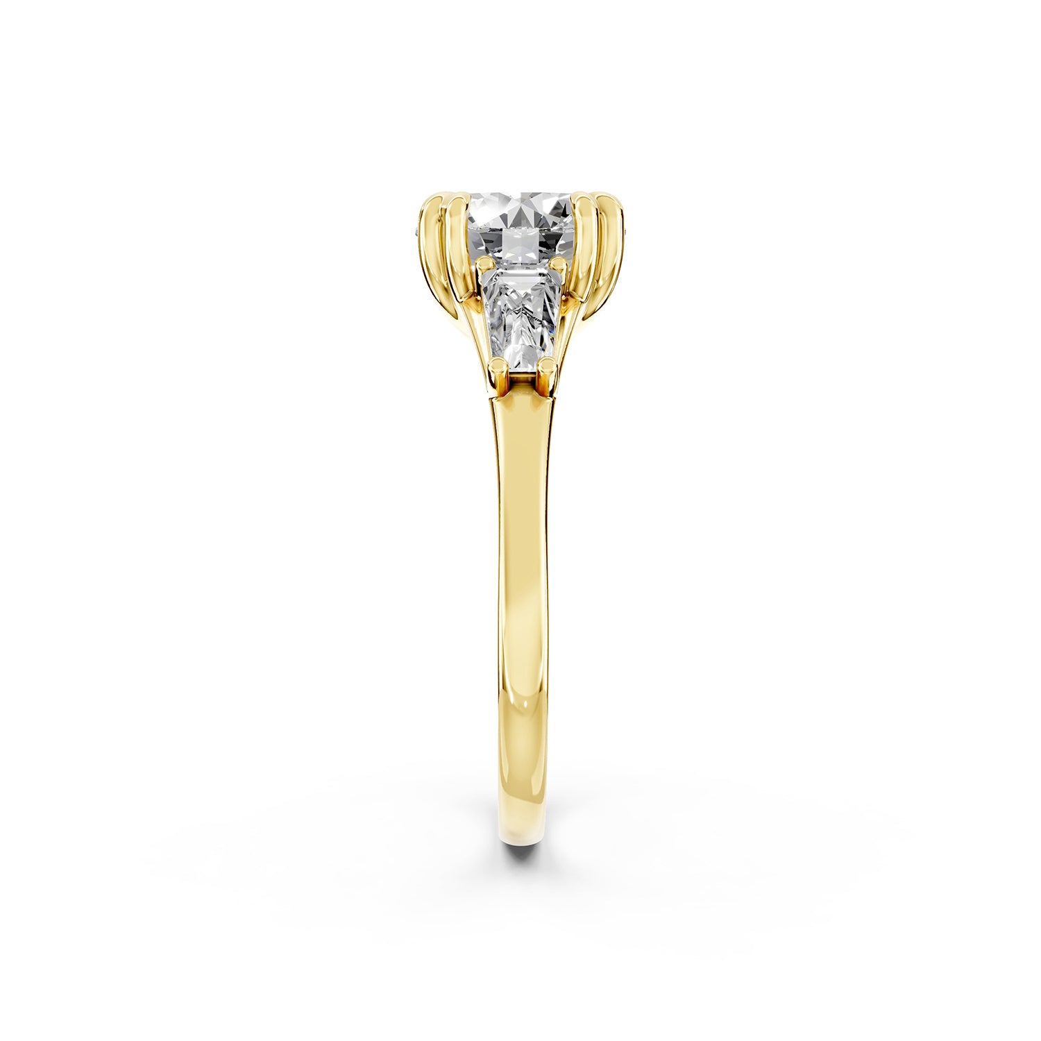 Round Cut Lab-Grown Diamond Three-Stone Ring