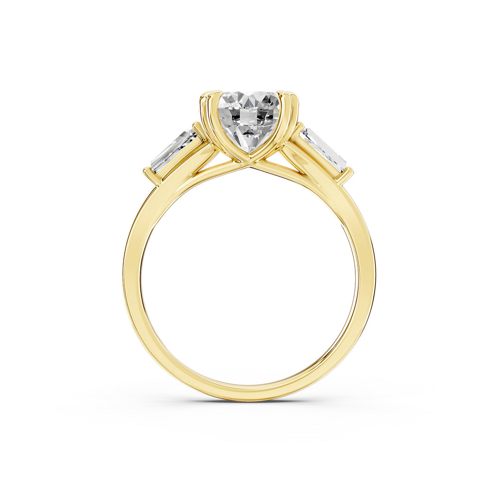 Round Cut Lab-Grown Diamond Three-Stone Ring