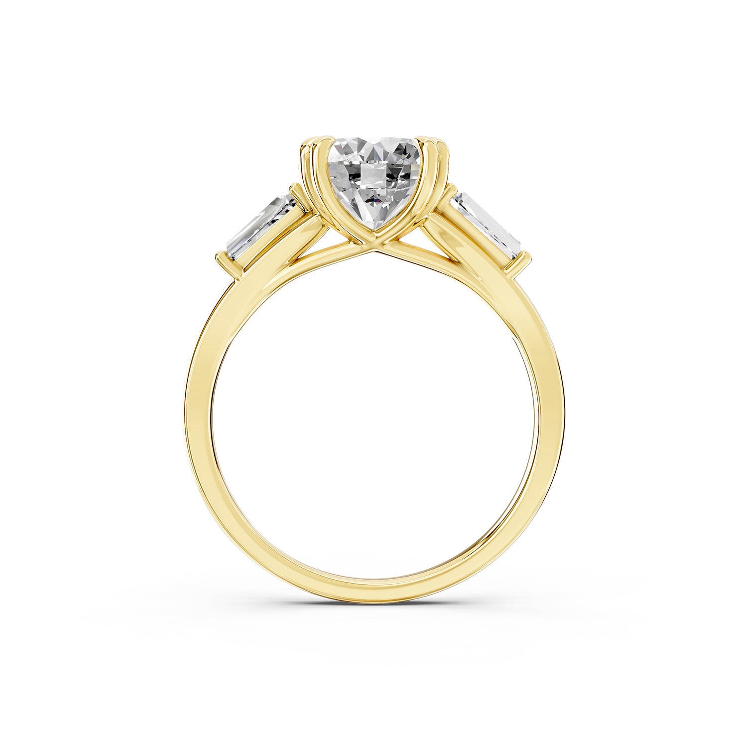 Round Cut Lab-Grown Diamond Three-Stone Ring