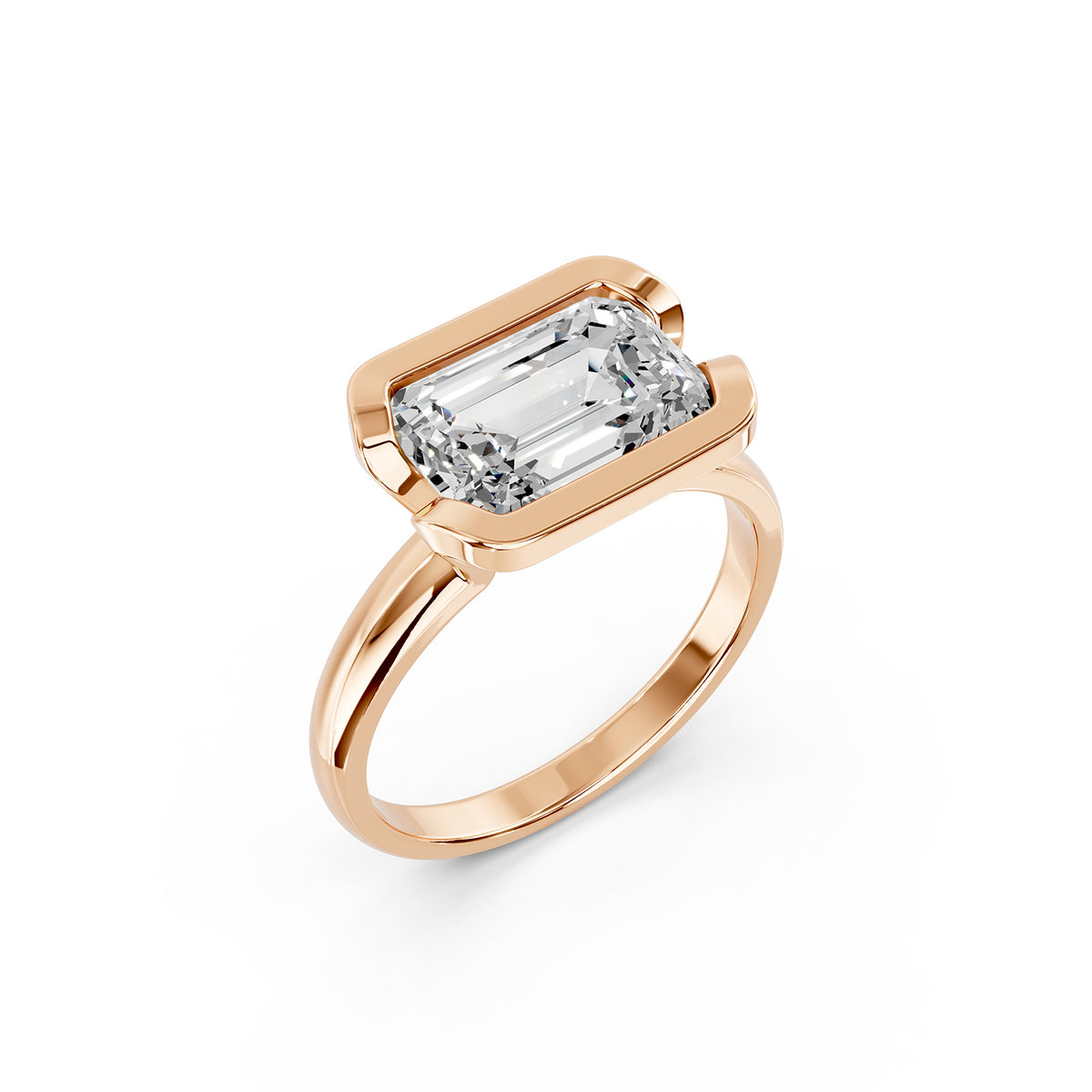 Emerald Cut Lab-Grown Diamond Solitaire Ring