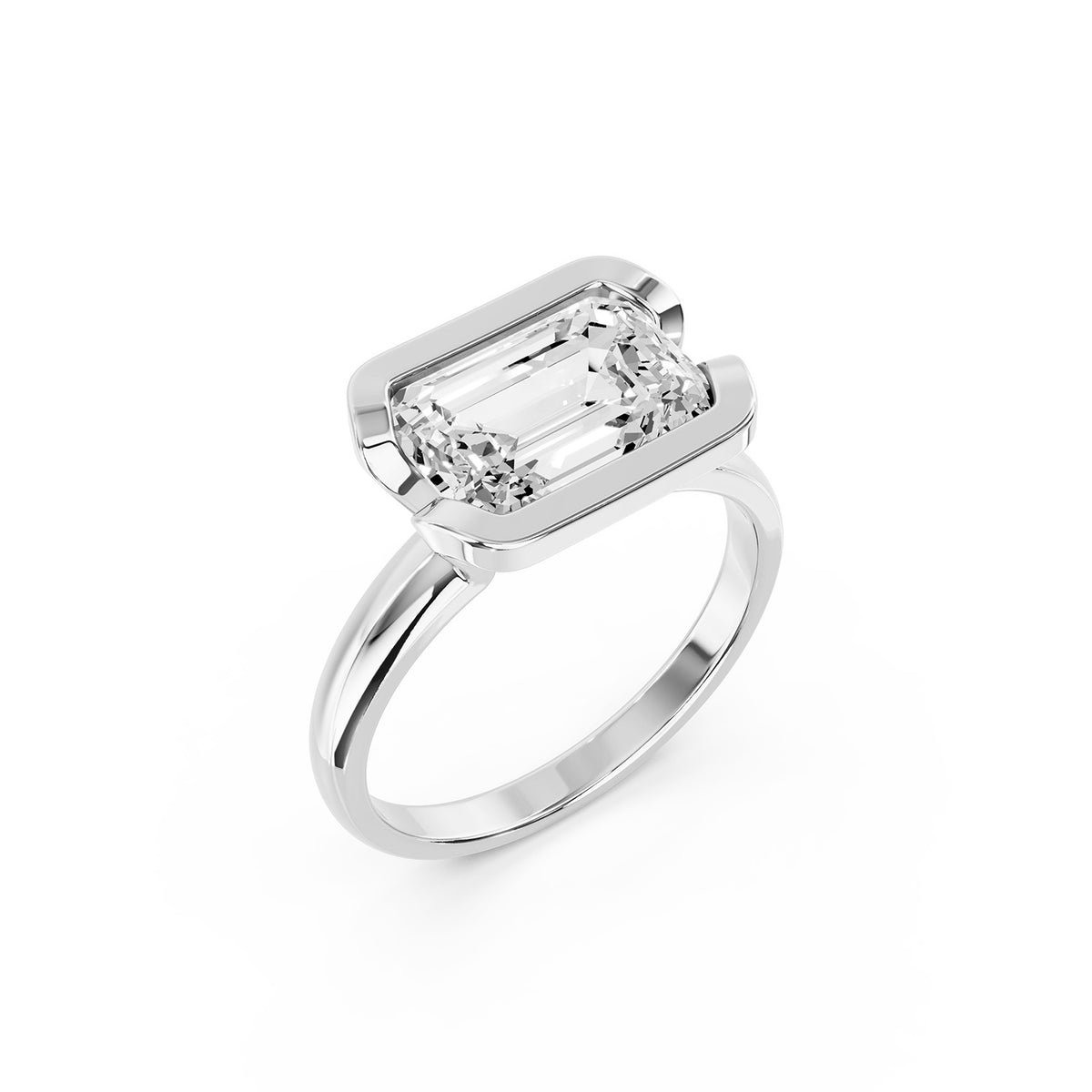 Emerald Cut Lab-Grown Diamond Solitaire Ring