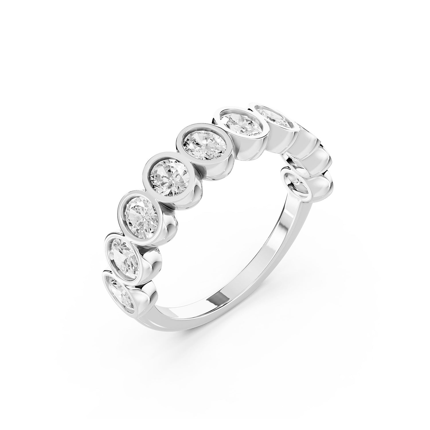 Round Lab-Grown Diamond Bezel Set Band Ring