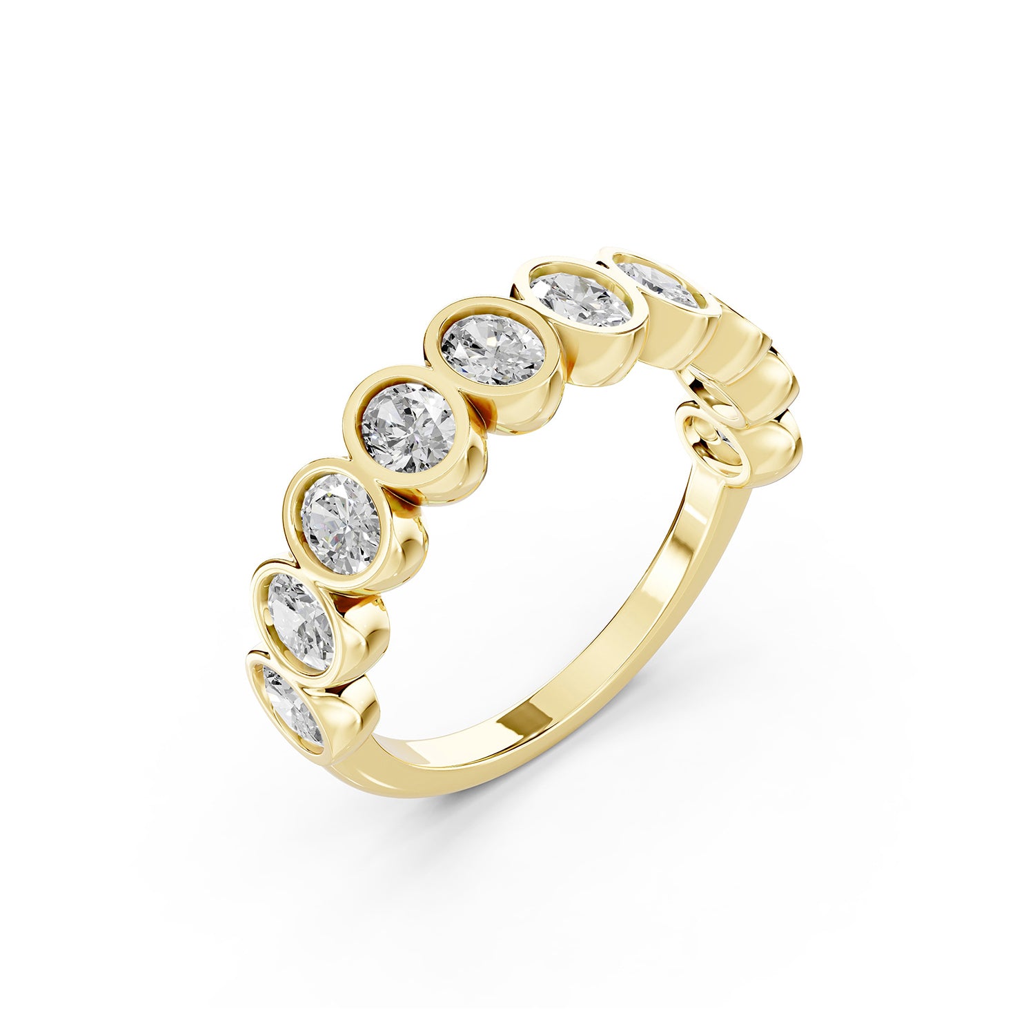 Round Lab-Grown Diamond Bezel Set Band Ring