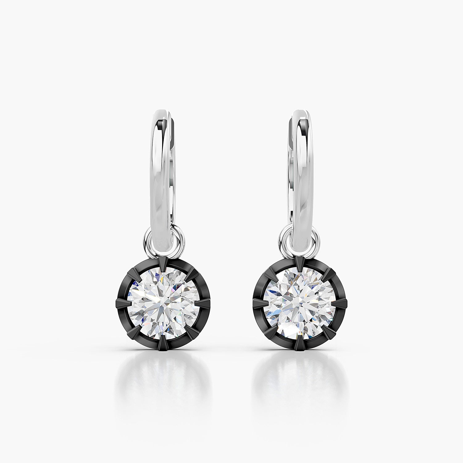 Round Lab-Grown Diamond Hoop Drop Earrings
