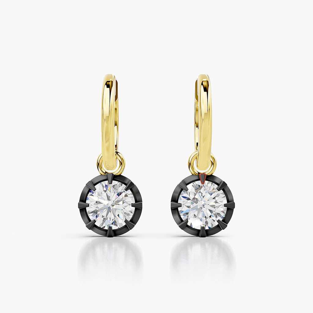 Round Lab-Grown Diamond Hoop Drop Earrings