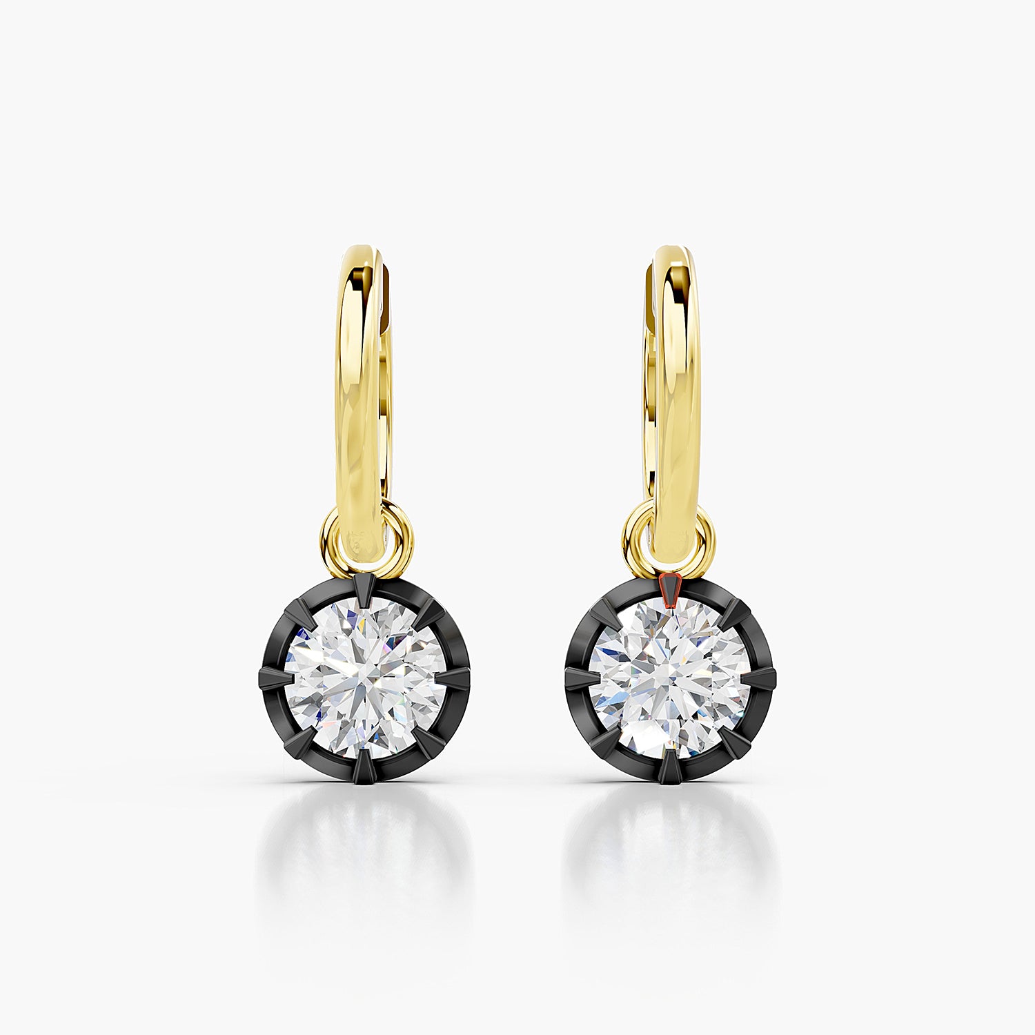 Round Lab-Grown Diamond Hoop Drop Earrings