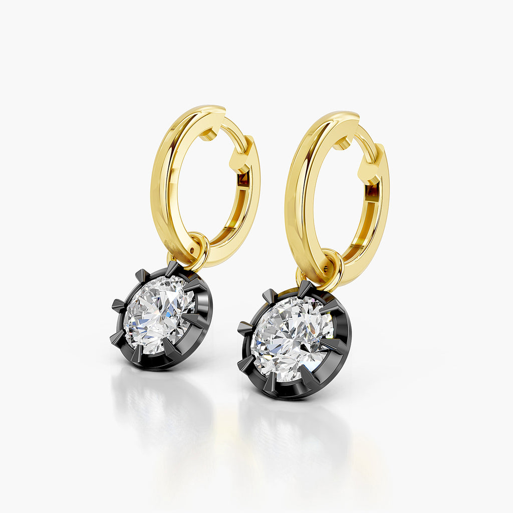 Round Lab-Grown Diamond Hoop Drop Earrings