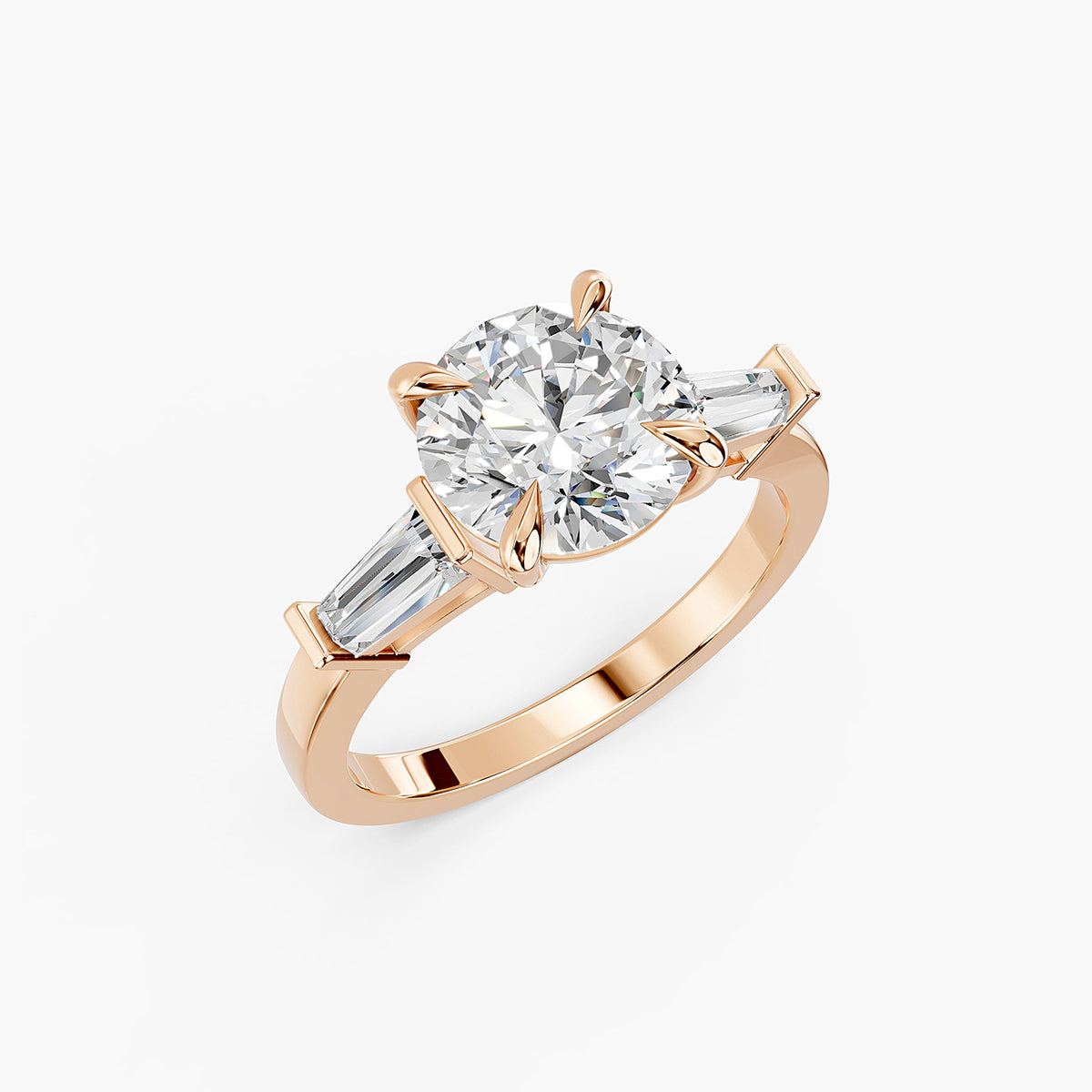 Round Lab-Grown Diamond Three-Stone Ring