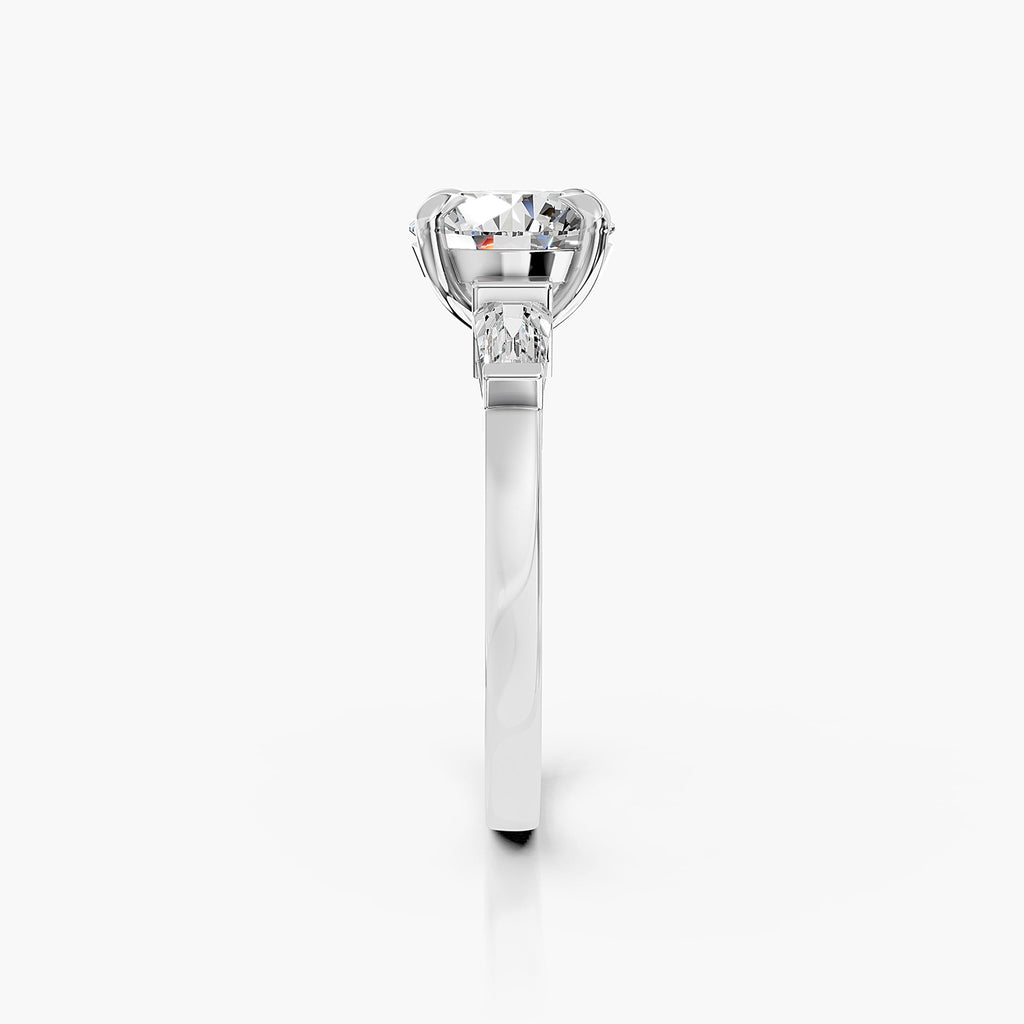 Round Lab-Grown Diamond Three-Stone Ring