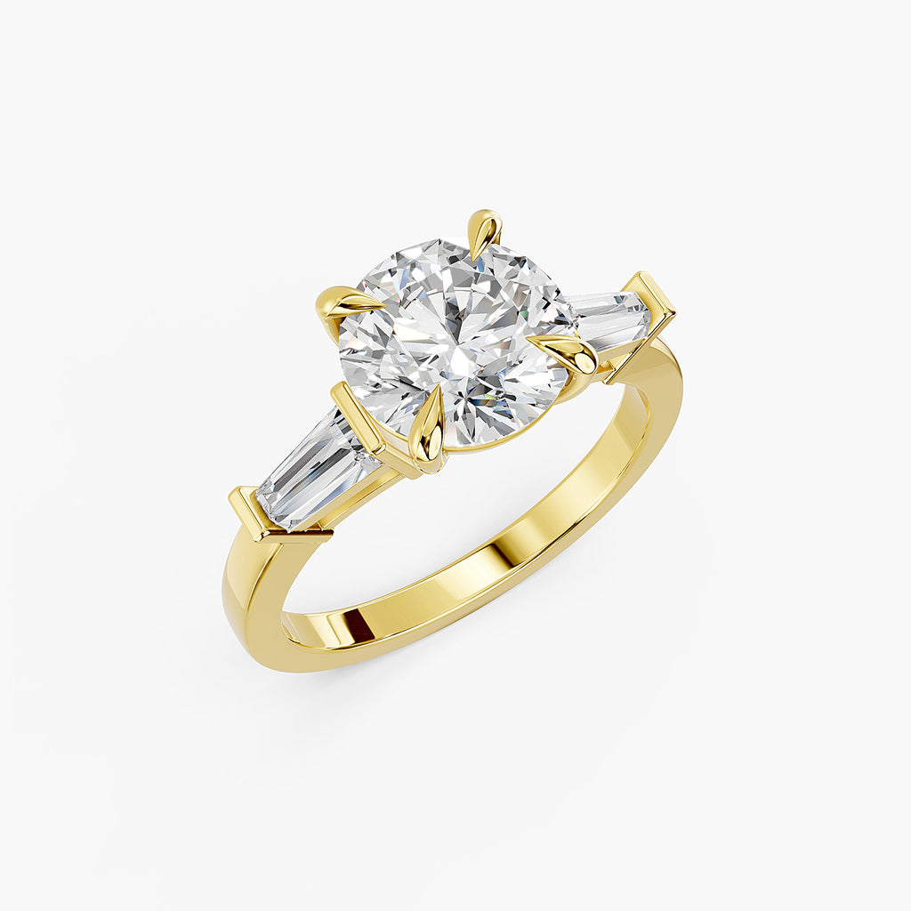 Round Lab-Grown Diamond Three-Stone Ring