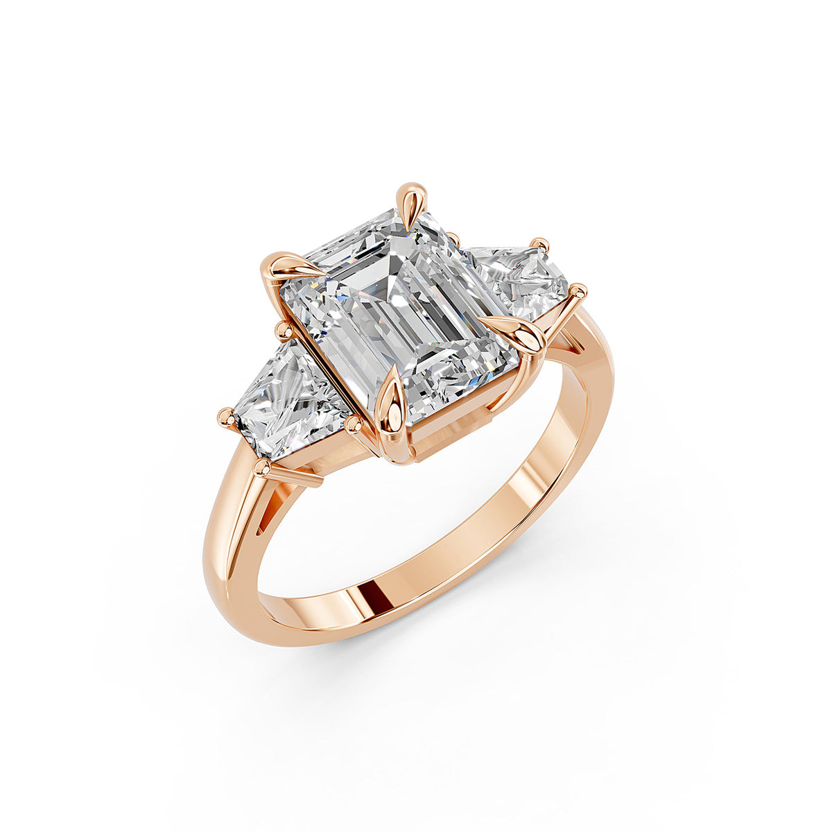 Emerald Cut Three-Stone Lab-Grown Diamond Ring