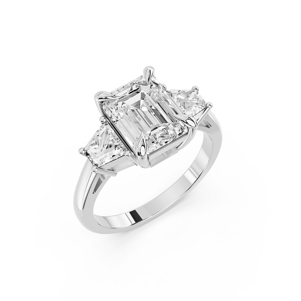Emerald Cut Three-Stone Lab-Grown Diamond Ring