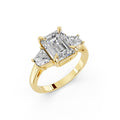 Emerald Cut Three-Stone Lab-Grown Diamond Ring