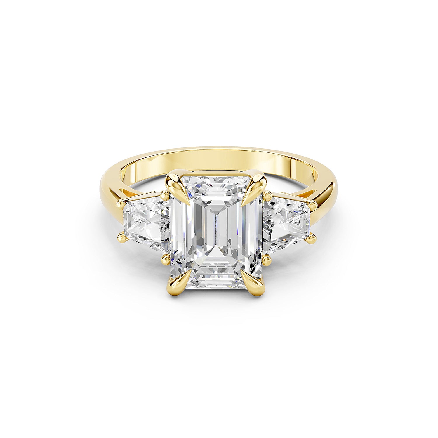 Emerald Cut Three-Stone Lab-Grown Diamond Ring