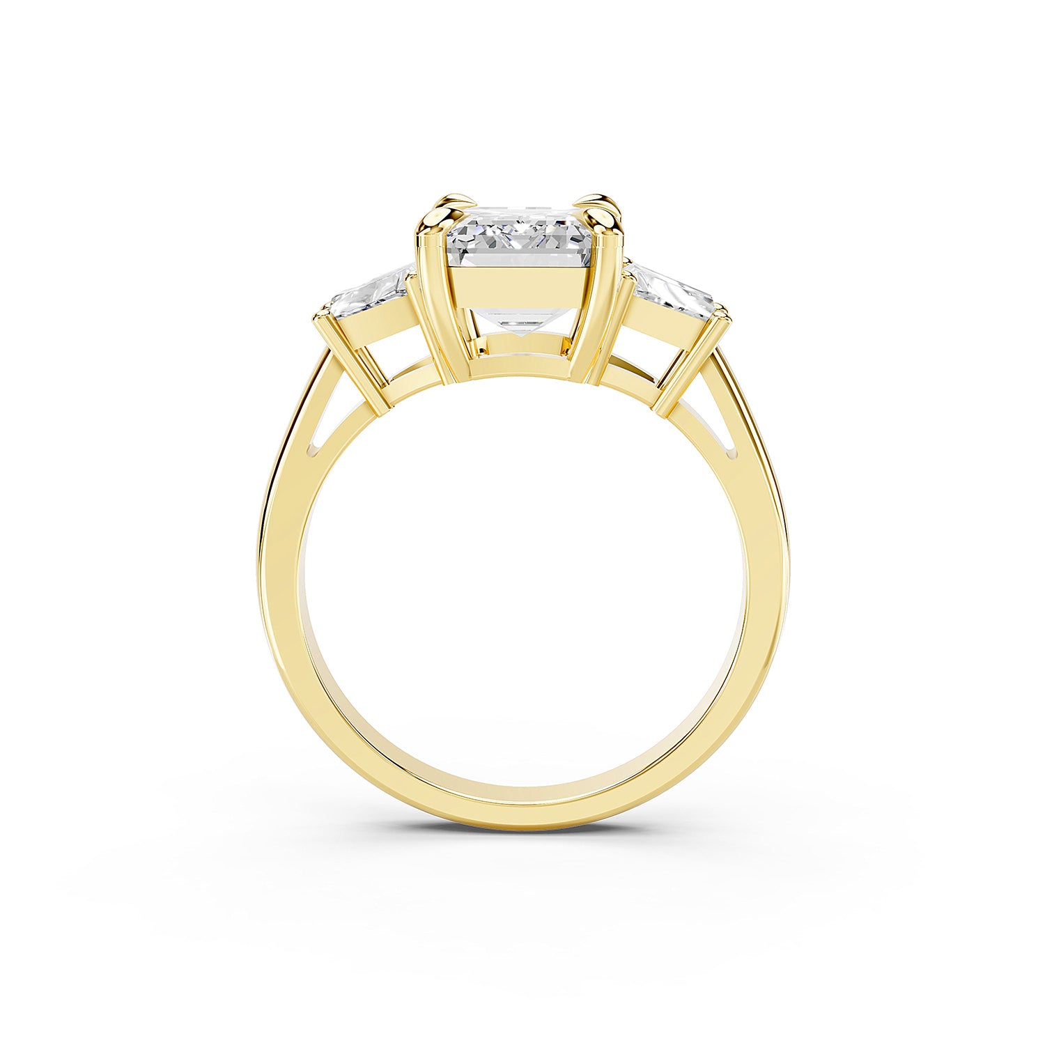 Emerald Cut Three-Stone Lab-Grown Diamond Ring