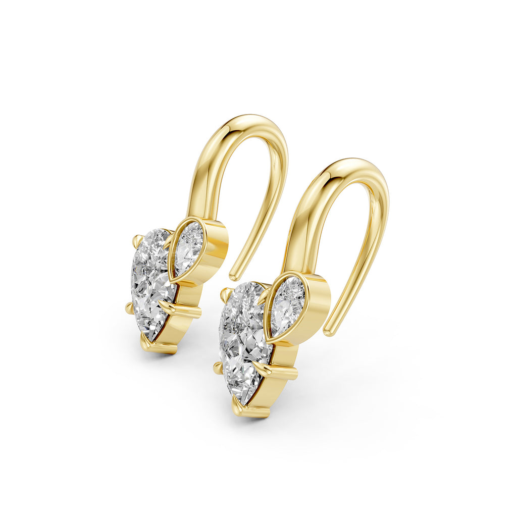 Marquise Lab-Grown Diamond Drop Hook Earrings