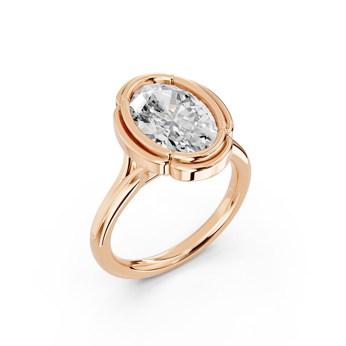 Oval Cut Lab-Grown Diamond Solitaire Ring
