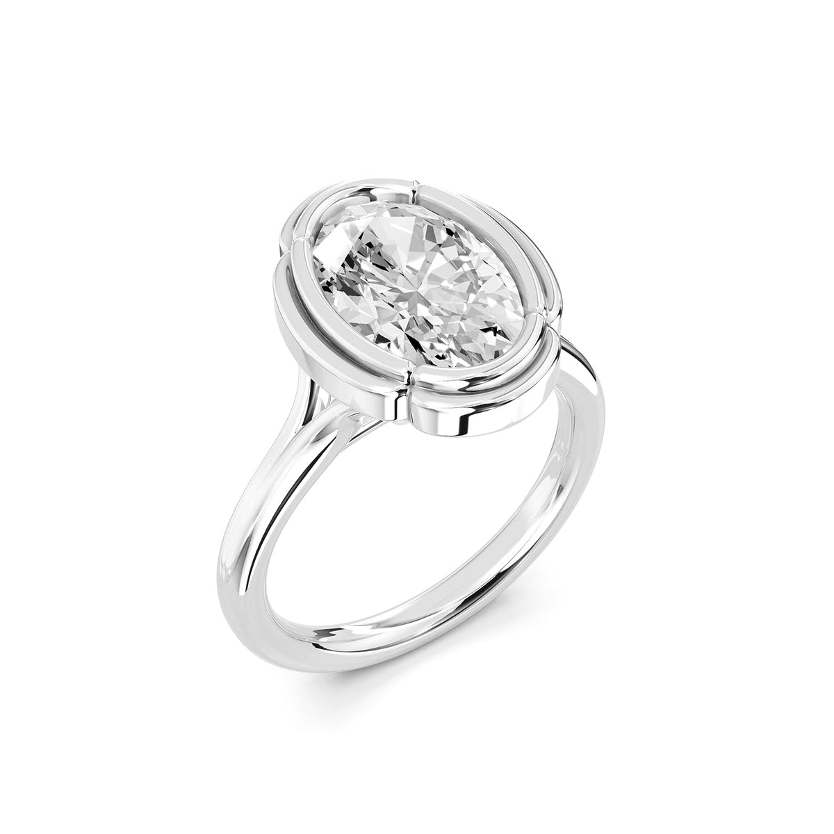 Oval Cut Lab-Grown Diamond Solitaire Ring