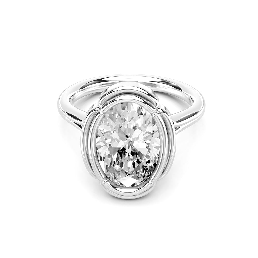 Oval Cut Lab-Grown Diamond Solitaire Ring