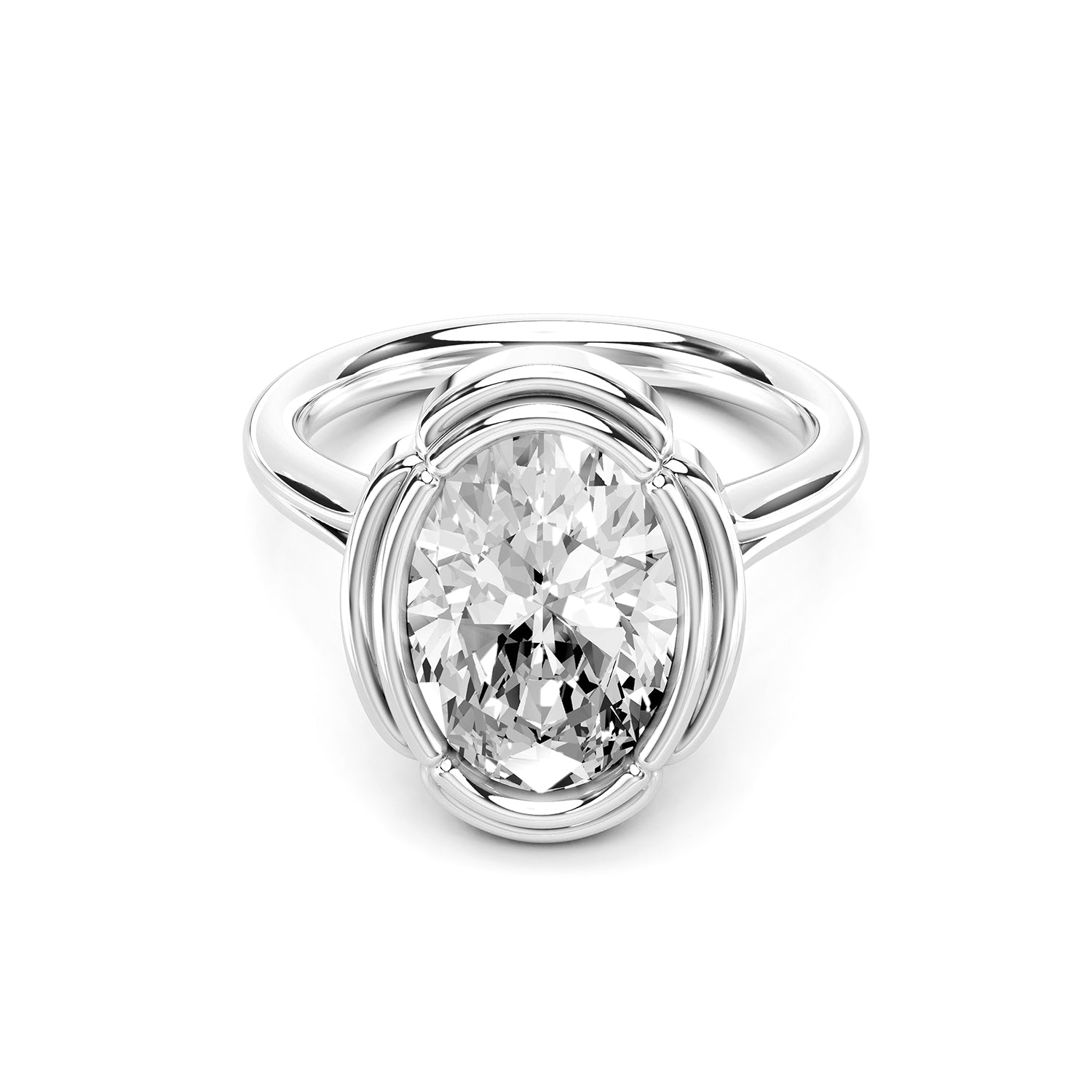 Oval Cut Lab-Grown Diamond Solitaire Ring