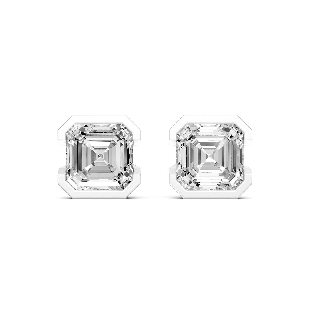 Emerald Cut Lab-Grown Diamond Stud Earrings