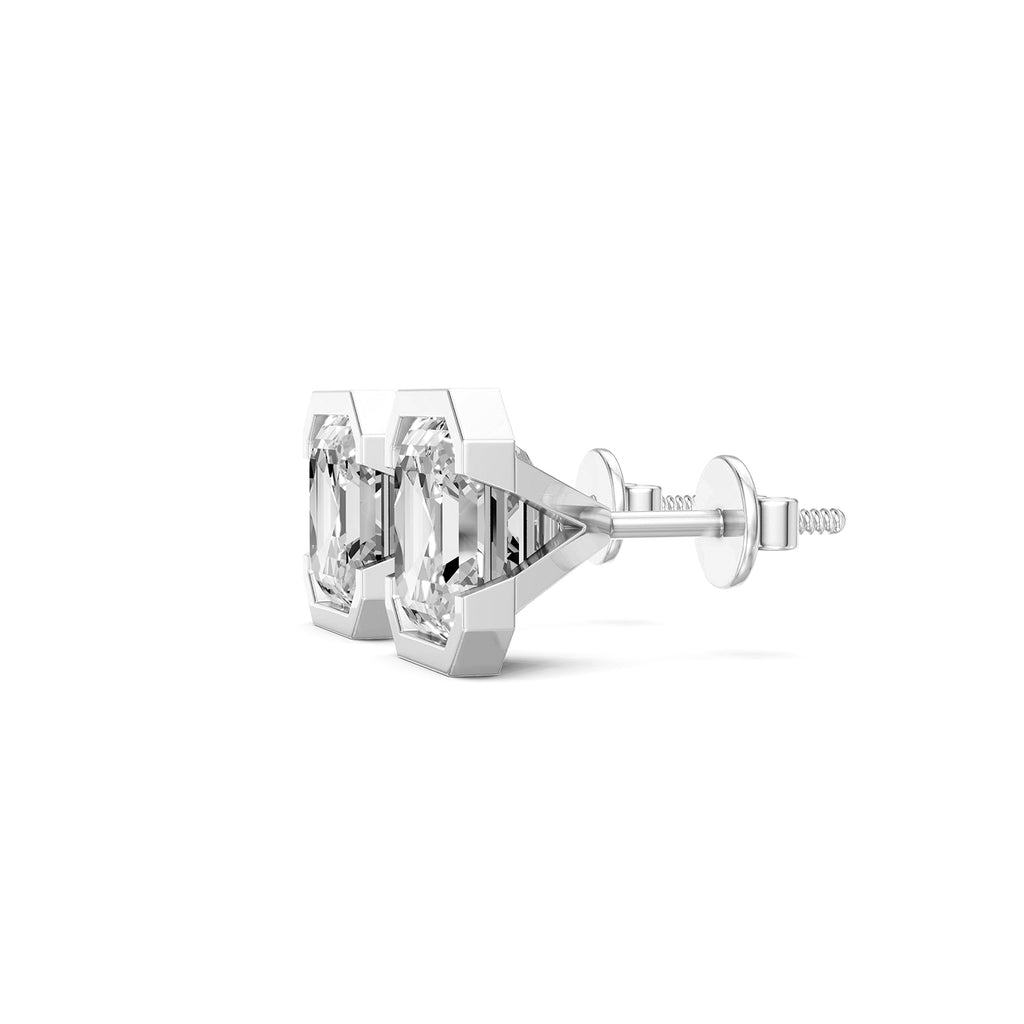 Emerald Cut Lab-Grown Diamond Stud Earrings