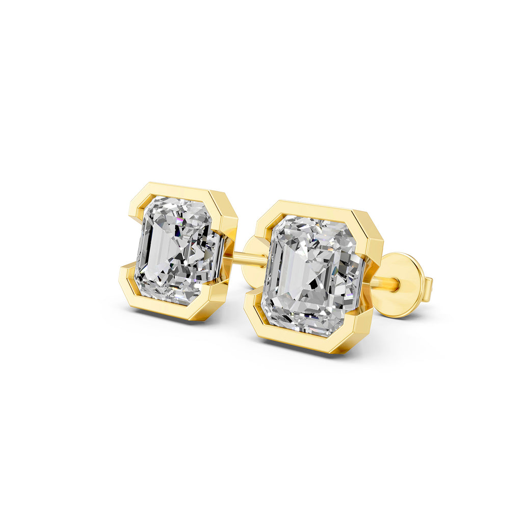 Emerald Cut Lab-Grown Diamond Stud Earrings