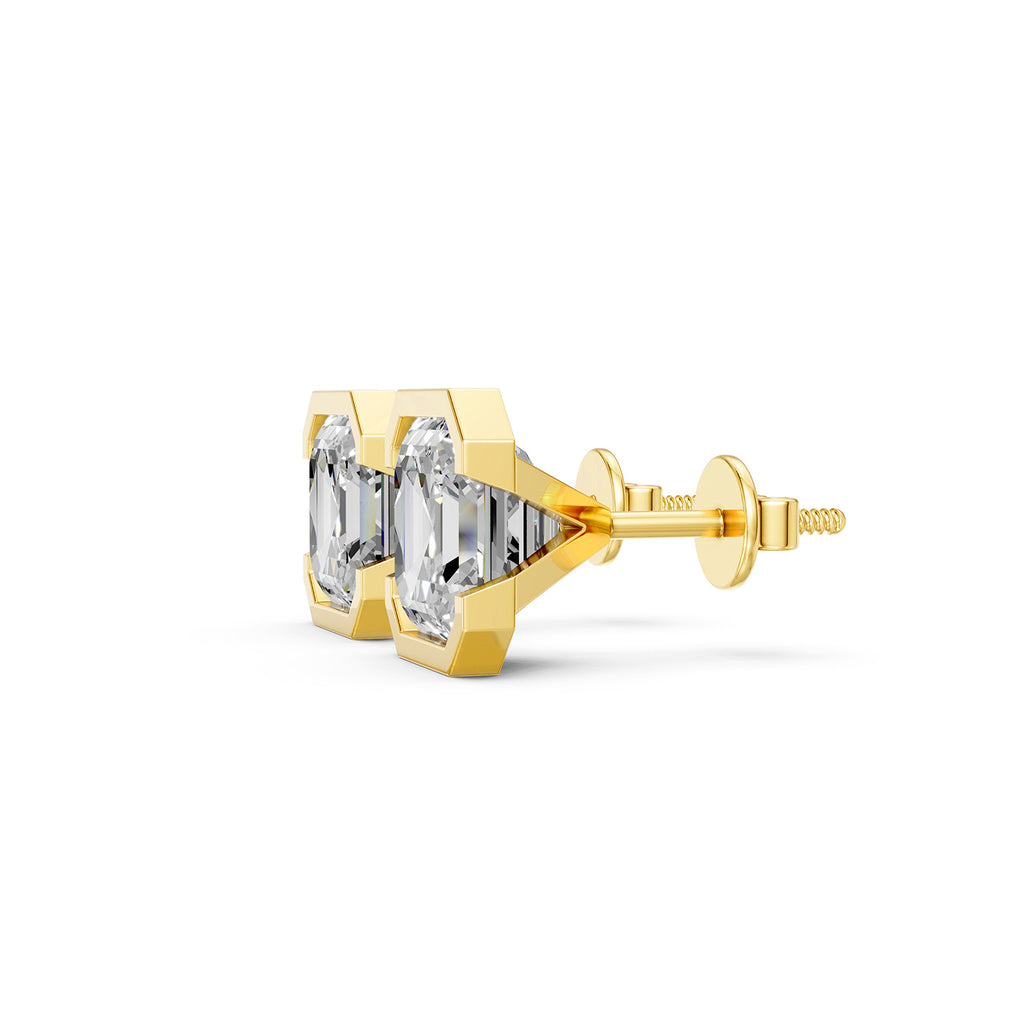Emerald Cut Lab-Grown Diamond Stud Earrings