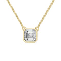 14K Yellow Gold Asscher-Cut Diamond Solitaire Pendant Necklace