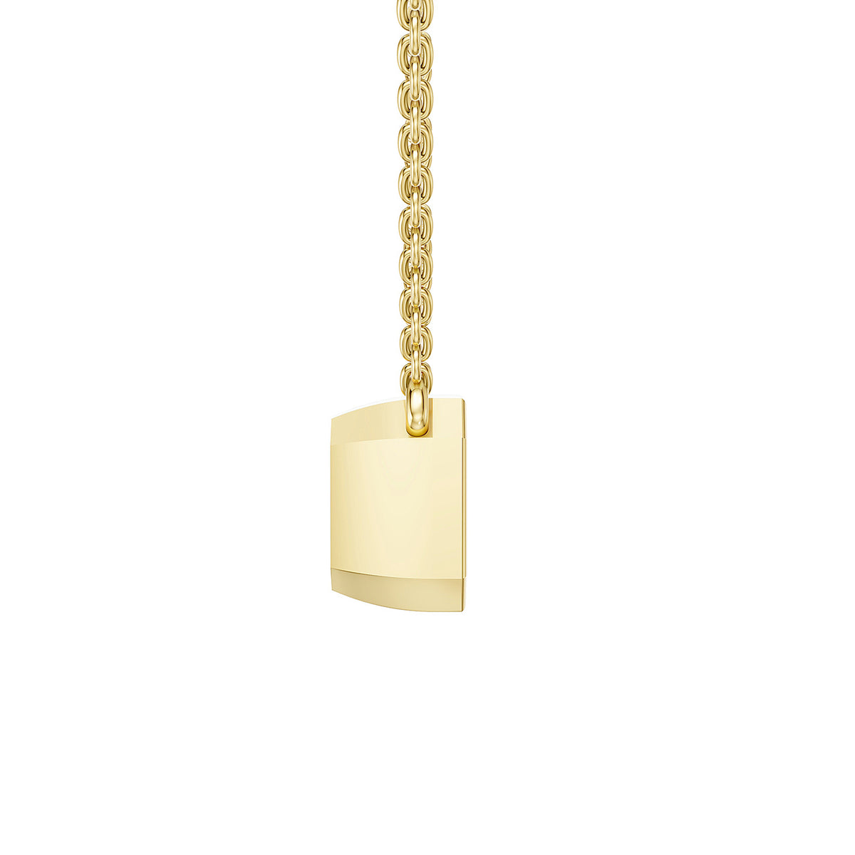 14K Yellow Gold Asscher-Cut Diamond Solitaire Pendant Necklace