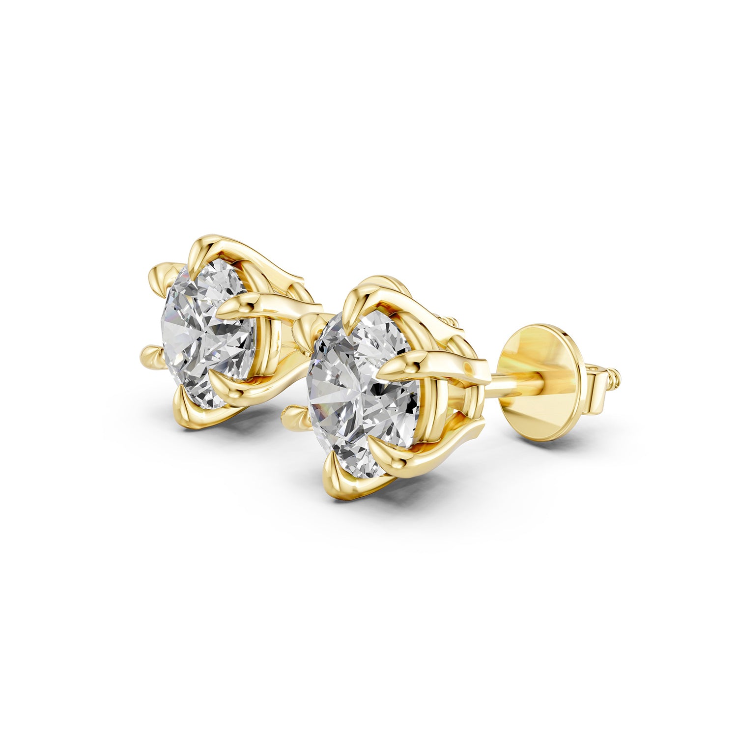 Round Brilliant Lab-Grown Diamond Stud Earrings