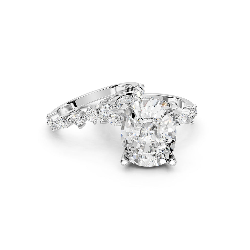 Oval Cut Lab-Grown Diamond Bridal Ring Set