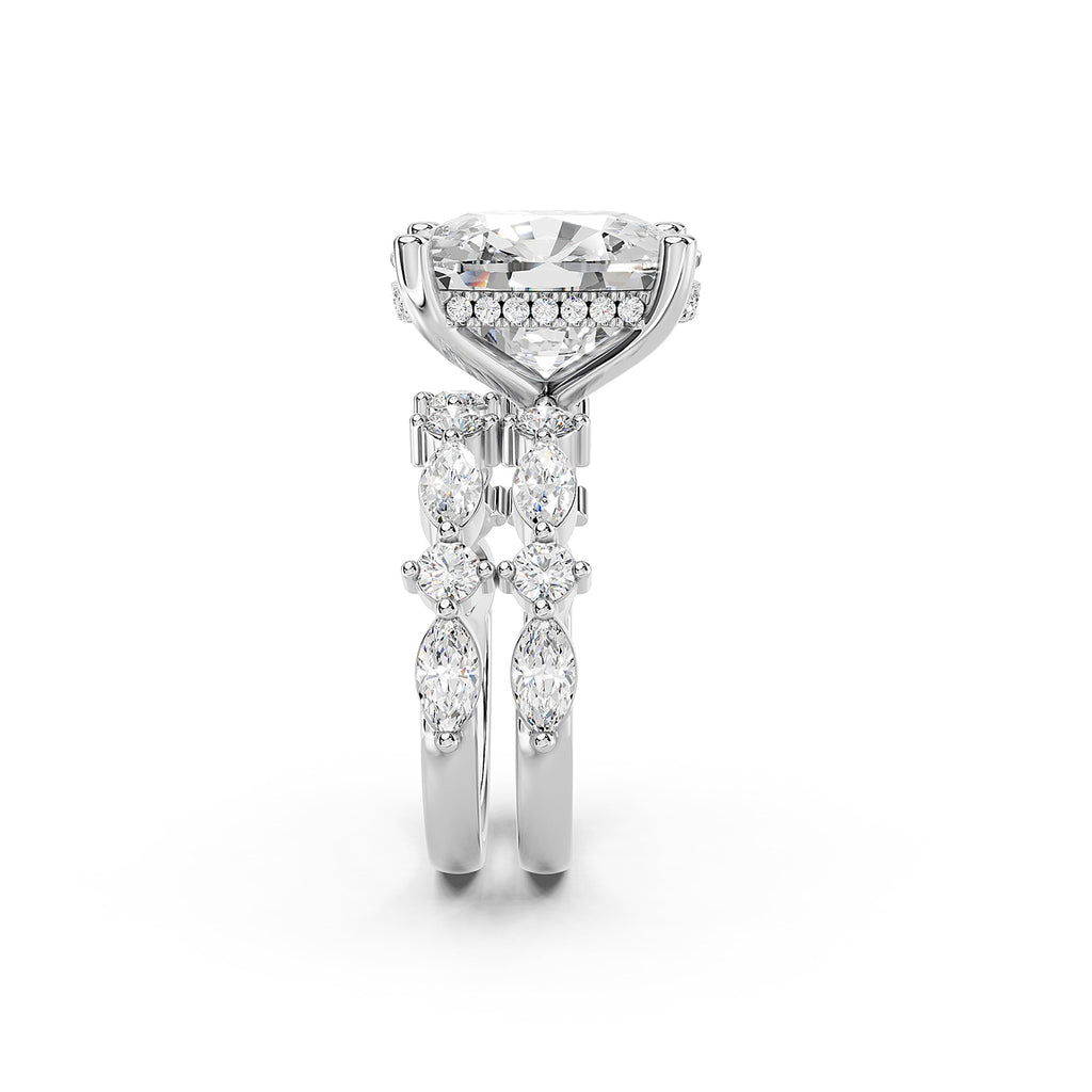 Oval Cut Lab-Grown Diamond Bridal Ring Set