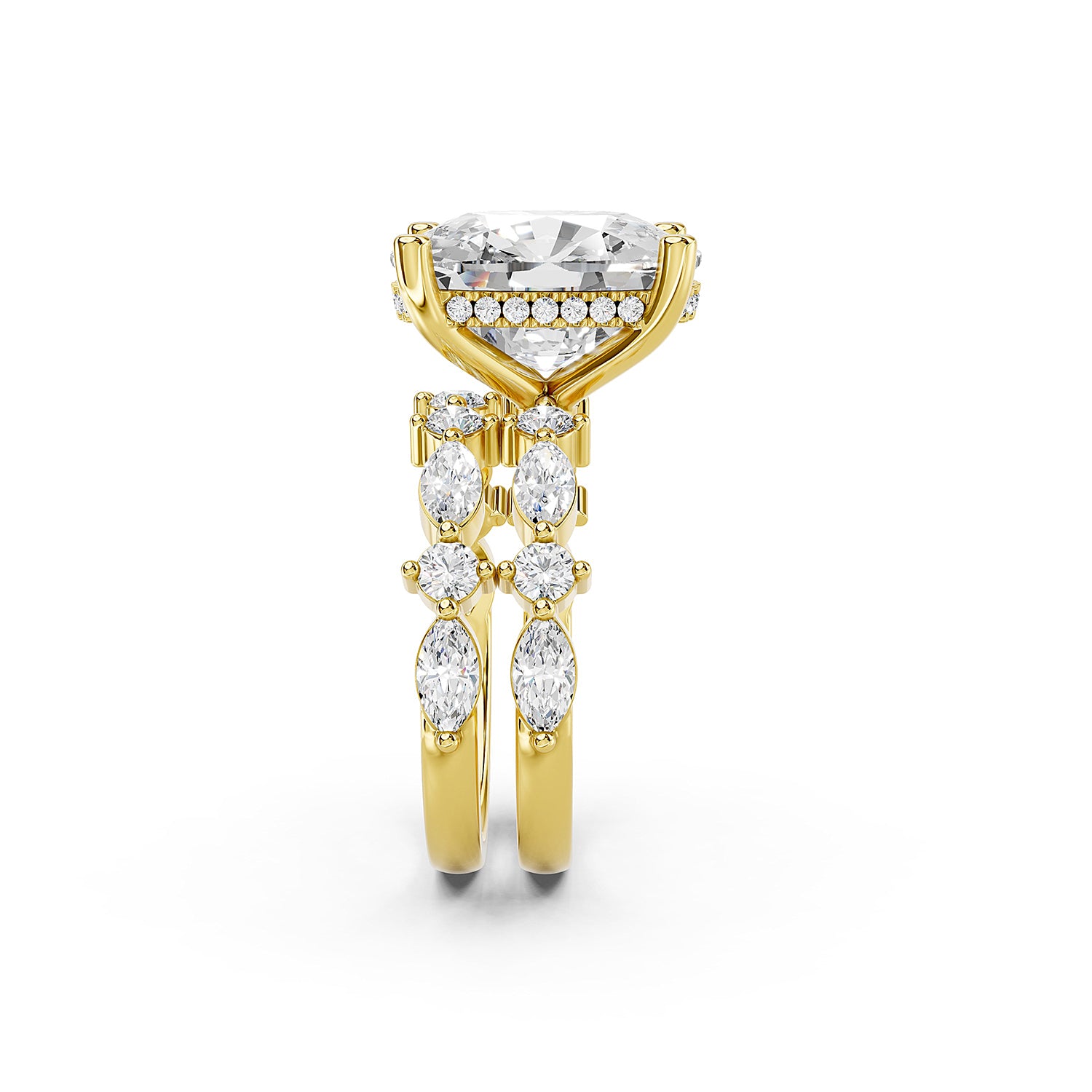 Oval Cut Lab-Grown Diamond Bridal Ring Set