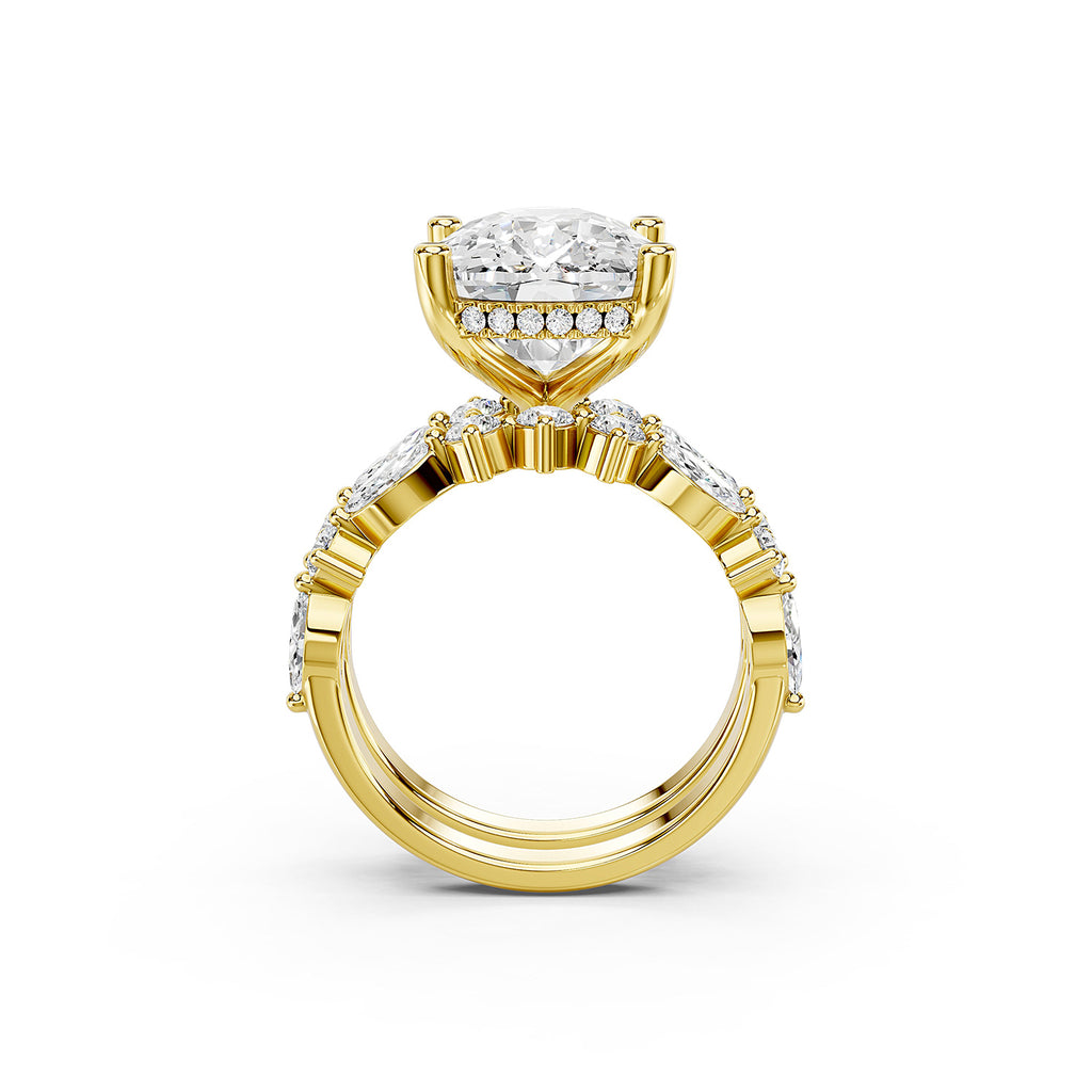Oval Cut Lab-Grown Diamond Bridal Ring Set