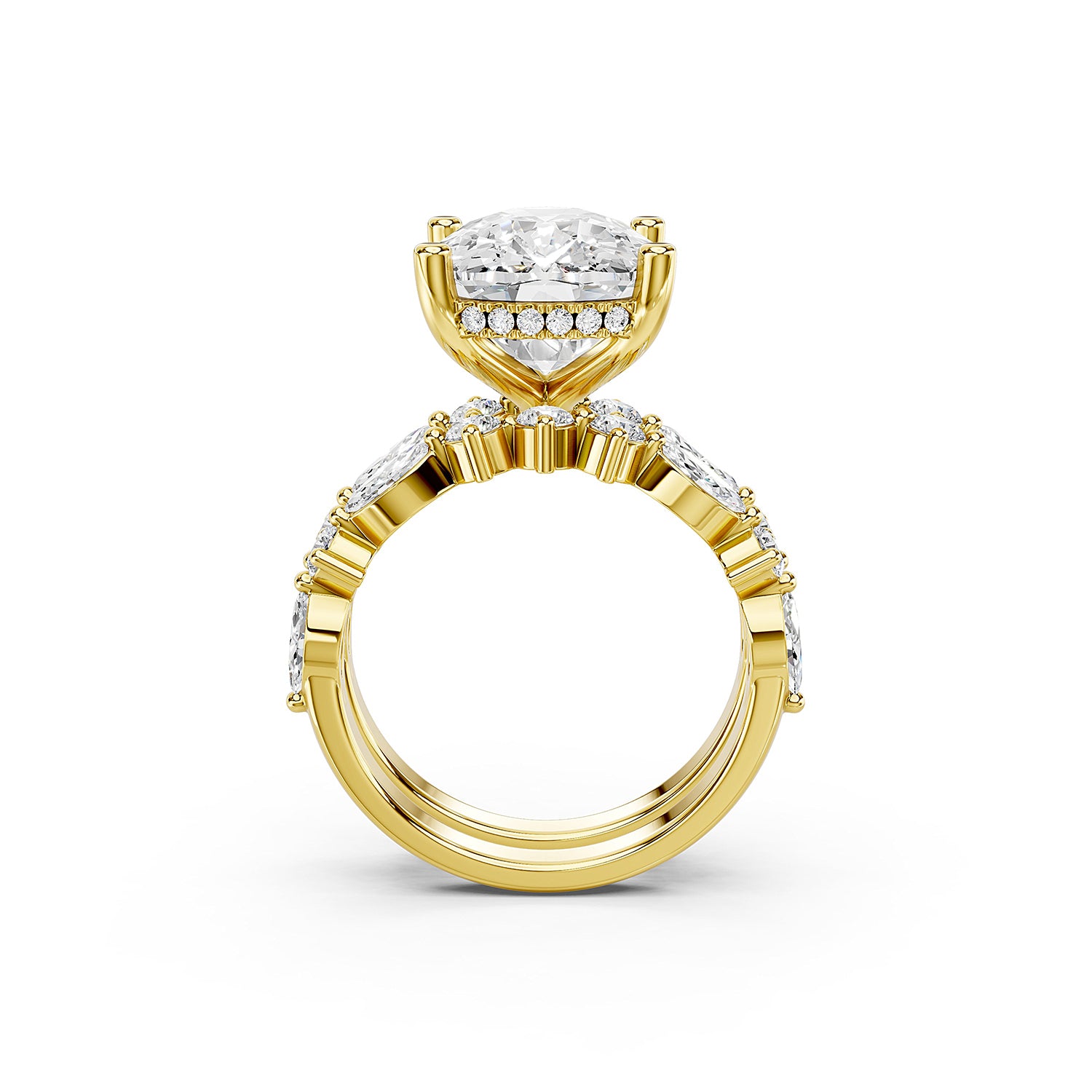 Oval Cut Lab-Grown Diamond Bridal Ring Set