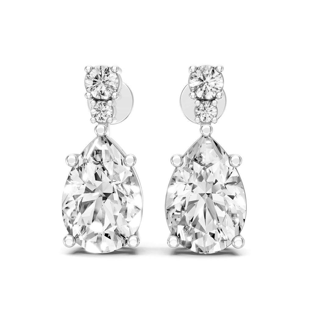 Pear-shaped lab-grown diamond drop earrings