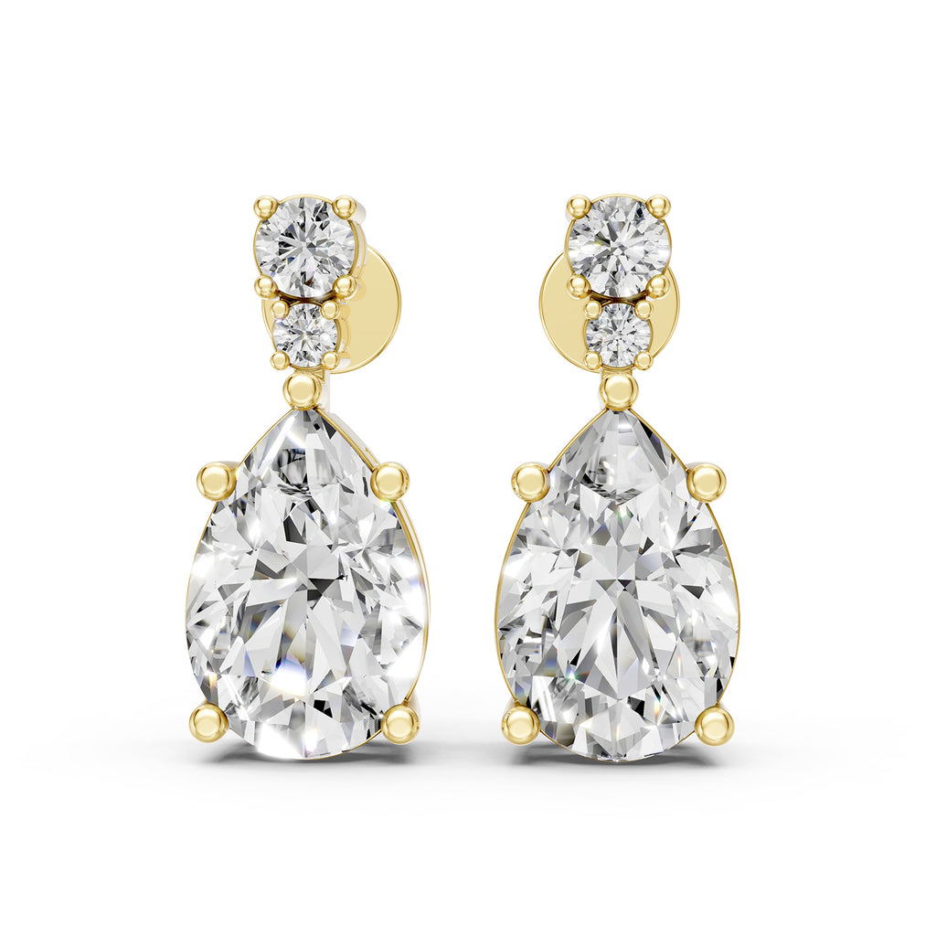 Pear-shaped lab-grown diamond drop earrings