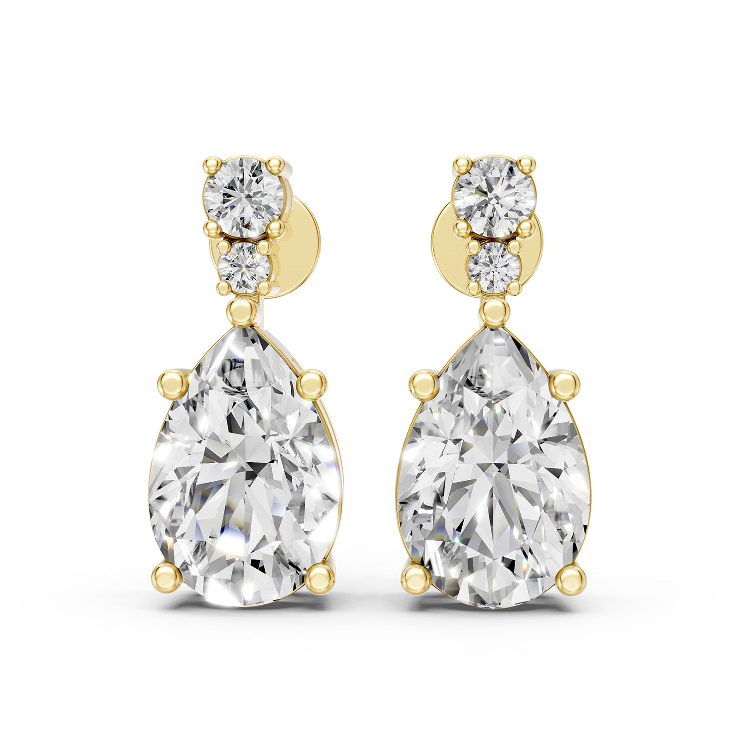 Pear-shaped lab-grown diamond drop earrings